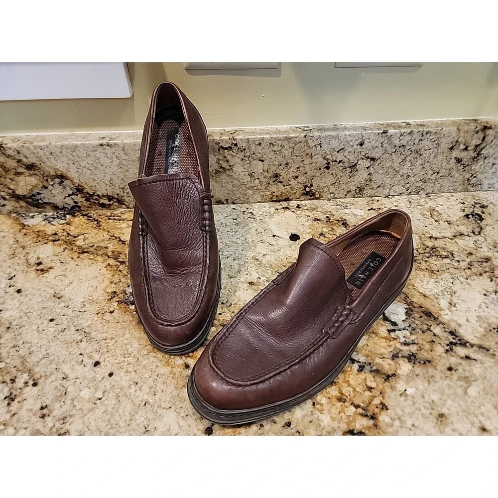 COLE HAAN Grand.OS  Soft Brown Leather Driving Slip On Loafer Mens 11.5 M.  Mint